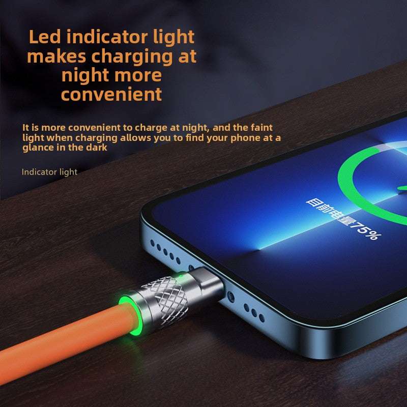 Zn Alloy Fast Cable, High Power Fast Charging: 120W output, Multi-Device Support: One-to-three design with Lightning, Micro USB, and Type-C interfaces, Wide Compatibility, Durable Material: Silicone construction for flexibility and longevity