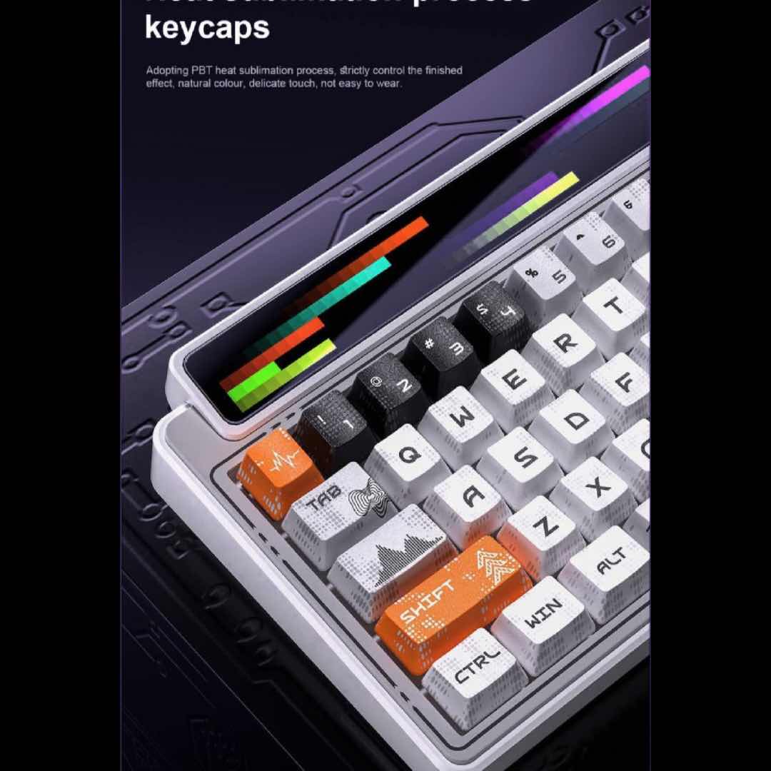 AULA-LEOBOG AMG65 Gasket Mechanical Keyboard, Tri-Mode Connectivity, LED Smart Dual Screen, Gasket Mount Structure, Compact 67 keys, Fully Hot-Swappable Keys, Premium Build & Design