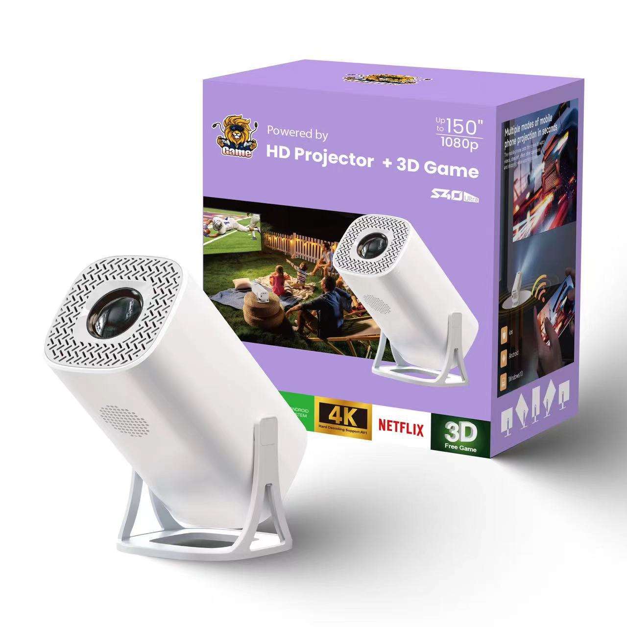 Home Theater Projector Plus Gaming, High-resolution, Supports up to 150-inch screen