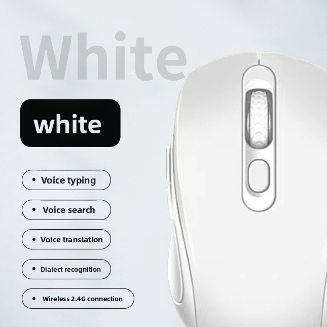Wireless Ai voice mouse, rechargeable. Enables typing, writing, and translation through intelligent voice recognition, boosting productivity.