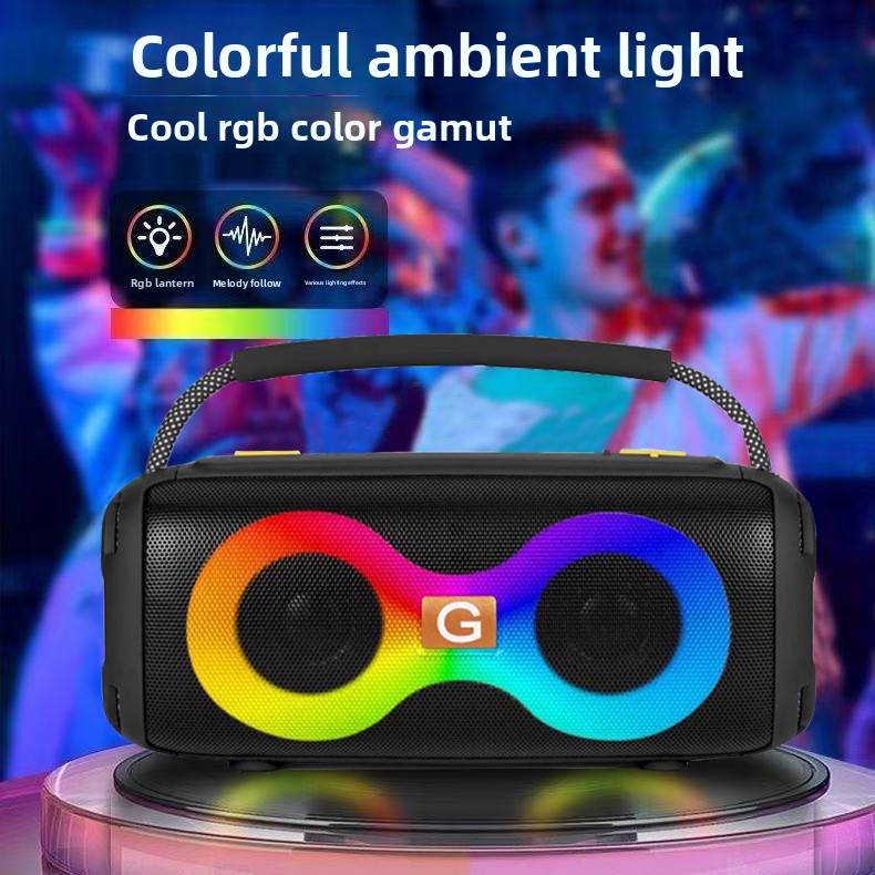 Wireless Bluetooth speaker, High-Power Sound: 10W, Multi-Scene Use, Built-in Battery: 1800mAh, Ambient Lighting