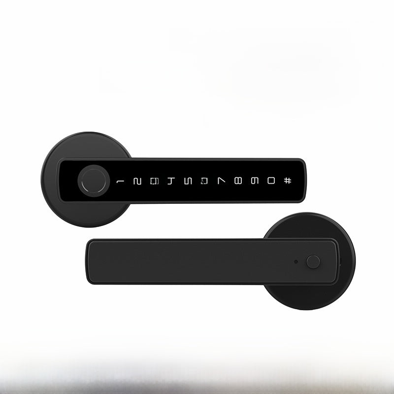 Smart Fingerprint Handle Lock, Two units per door (Smart handle outside and normal lock handle inside), Advanced fingerprint technology, Easily control and monitor, High Security, Durable Build, Versatile Unlocking: fingerprint password and key entry