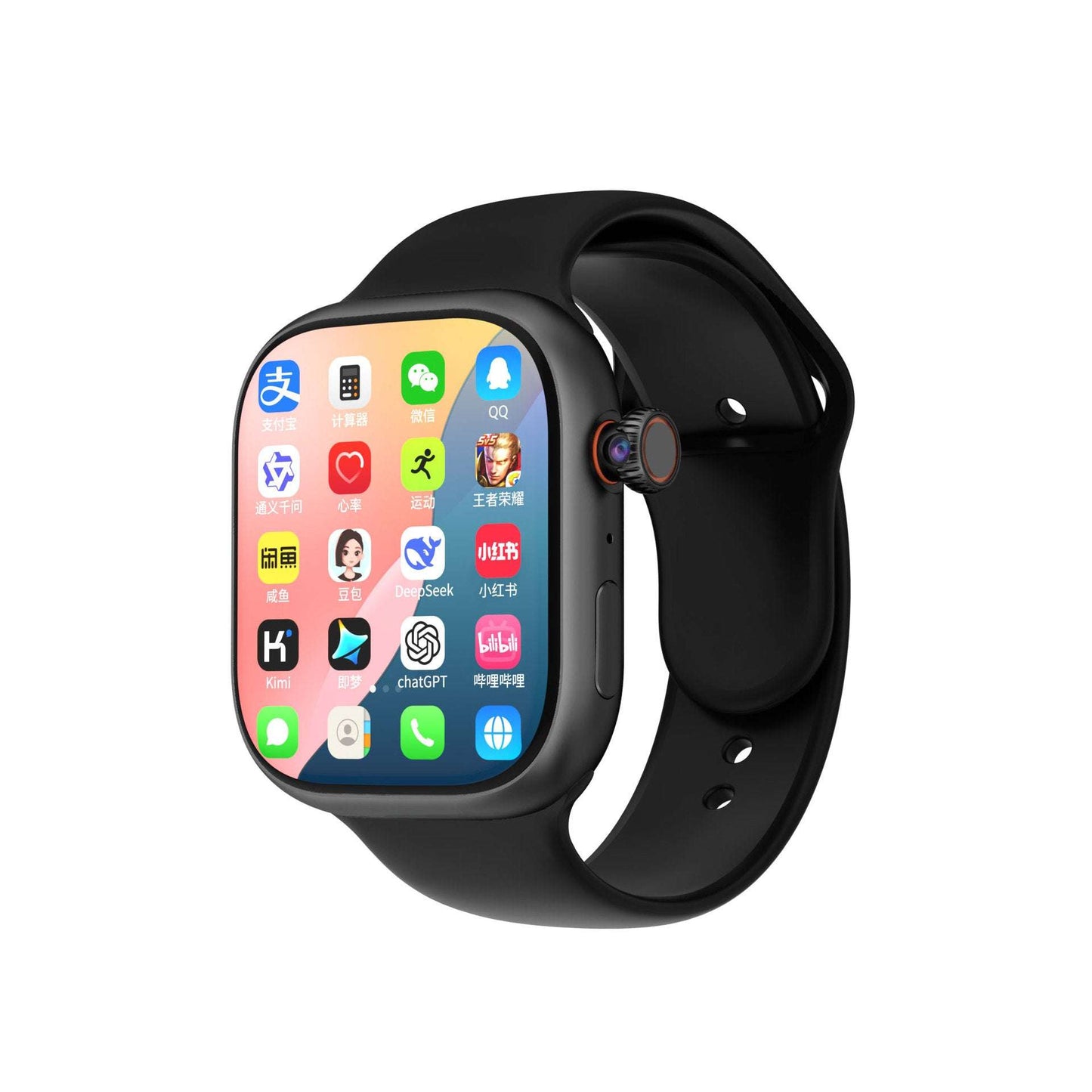 Smart Watch, HD screen Display, Rotating Camera, Full Network Connectivity - Supports SIM card insertion, Health Monitoring, Multi-Functional - social entertainment Bluetooth calls NFC, and remote selfie control Gesture control, Wireless Charging
