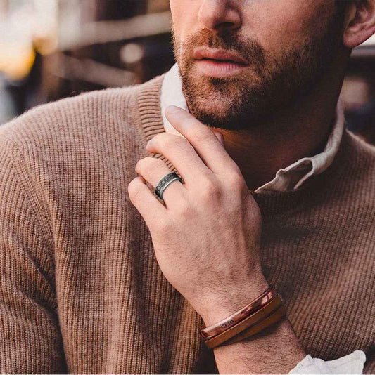 Smart ring made of titanium and steel