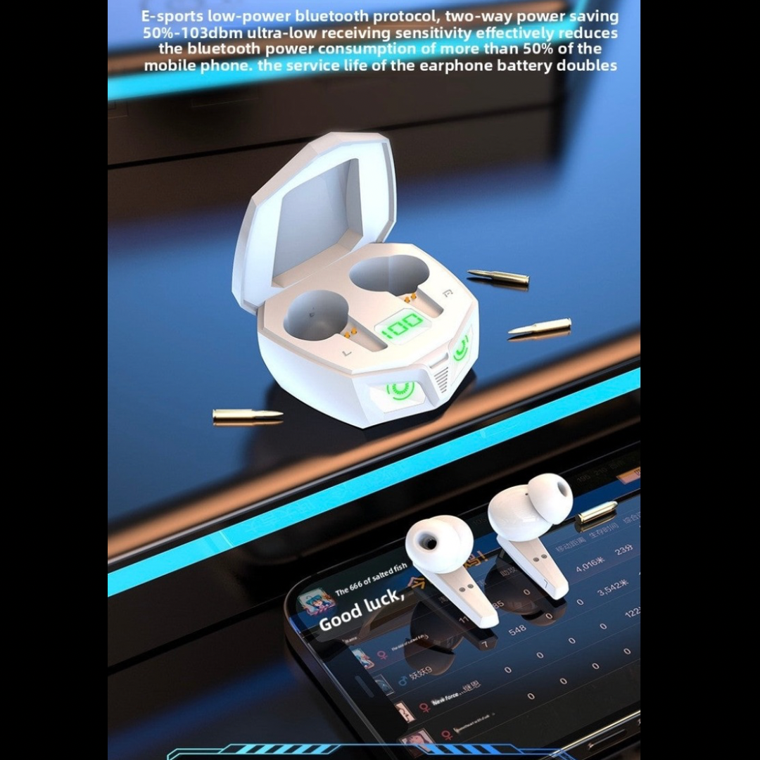 Wireless Bluetooth Headset, Low Latency, Enhanced Connectivity, Super Long Battery Life, Digital Display, Voice Control, Bilateral Stereo, Breathing Light - Stylish LED lighting effect