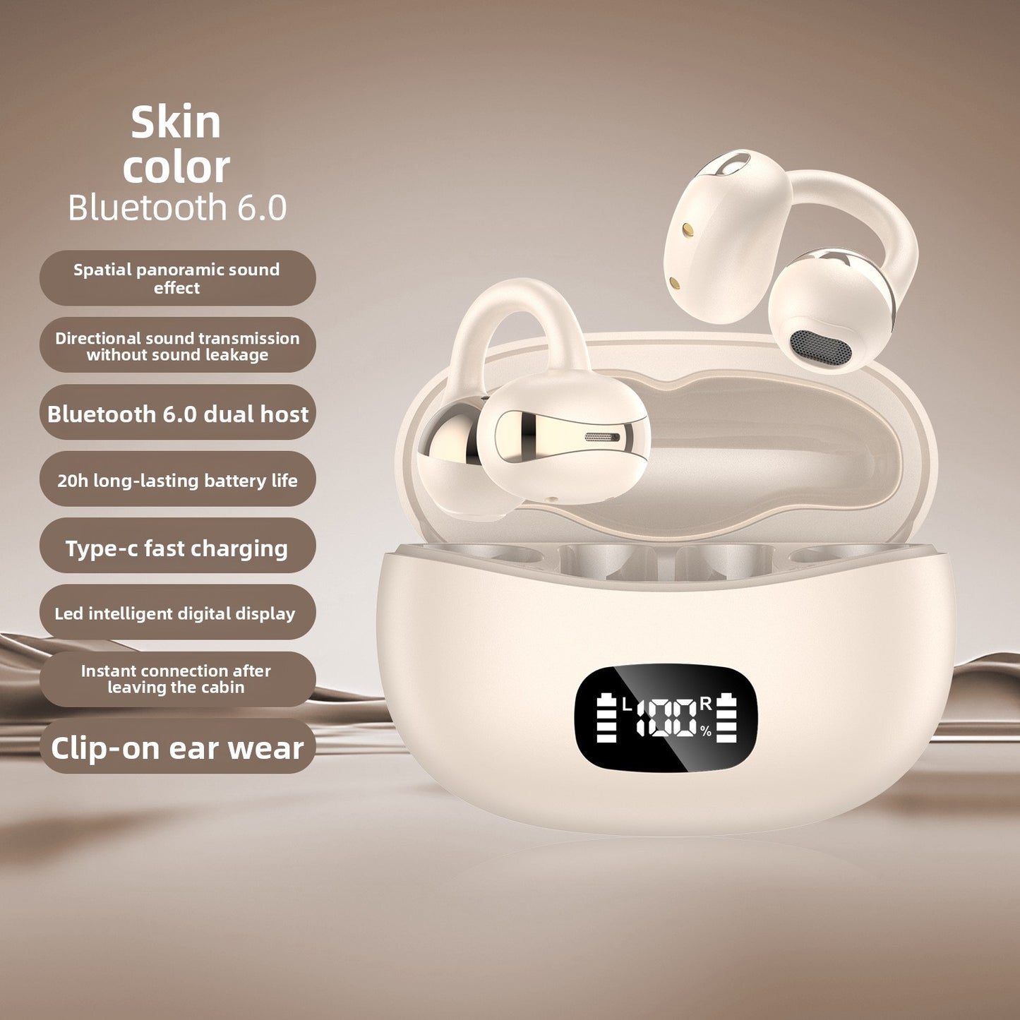 AI Translation Bluetooth Sports Ear Clips Headset