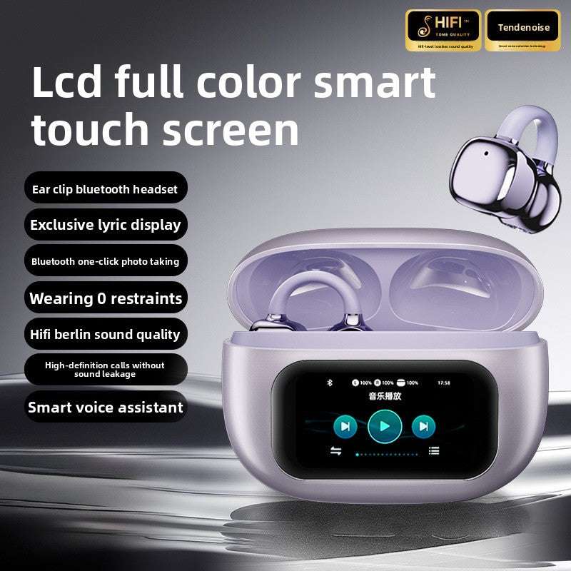 Wireless Bone Conduction Bluetooth Headphones, AI Translation, Noise Reduction, Long Battery Life: Over 8 hours of continuous use, Digital Display Screen, Lightweight