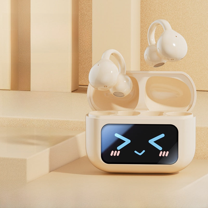 Wireless Ear Clip Bluetooth Headset, AI Simultaneous Translation, Color Touch Screen, Waterproof & Noise Reduction