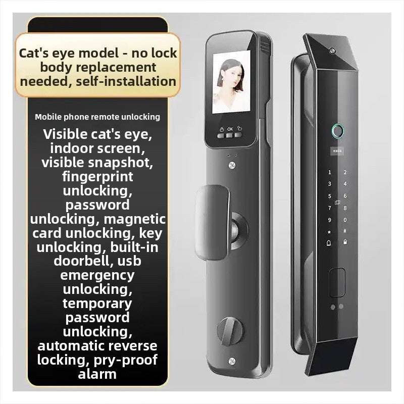 Smart Door Lock, 3D Face Recognition, Multiple Unlock Methods, WiFi Remote Control, Durable Construction