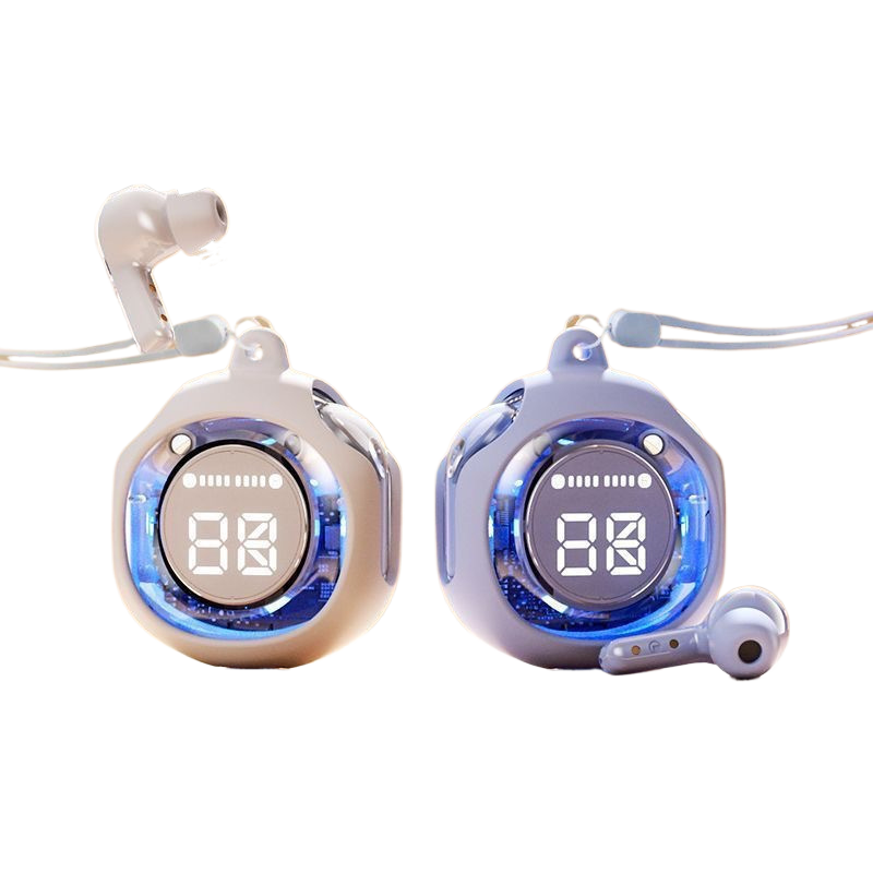 In-ear noise reduction Bluetooth headset, Long battery life, Digital display screen, Creative design - Transparent and modern look, Breathing light - Stylish LED indicator