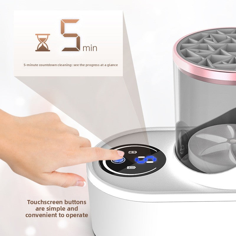 Electric brush cleaner, Automatic Cleaning, Drying Function, Compact Design, Multi-Purpose: Suitable for cleaning powder puffs and other beauty tools, Patented Technology