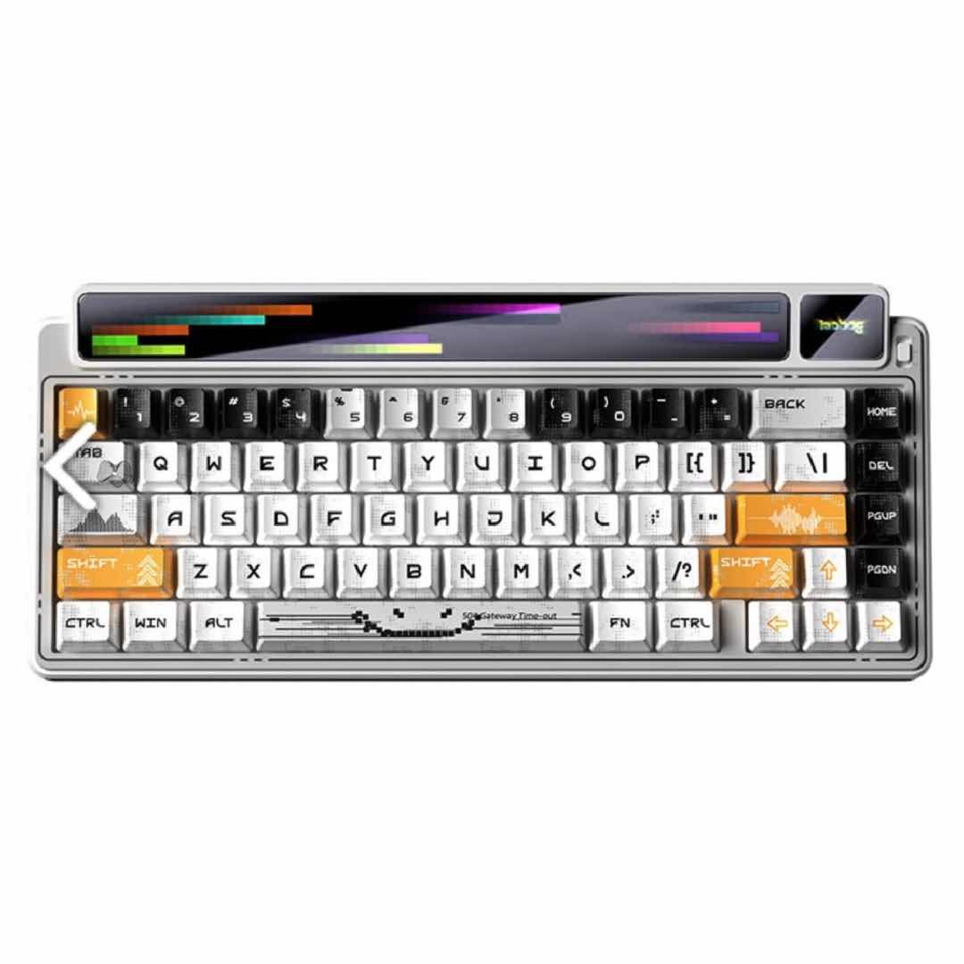 AULA-LEOBOG AMG65 Gasket Mechanical Keyboard, Tri-Mode Connectivity, LED Smart Dual Screen, Gasket Mount Structure, Compact 67 keys, Fully Hot-Swappable Keys, Premium Build & Design