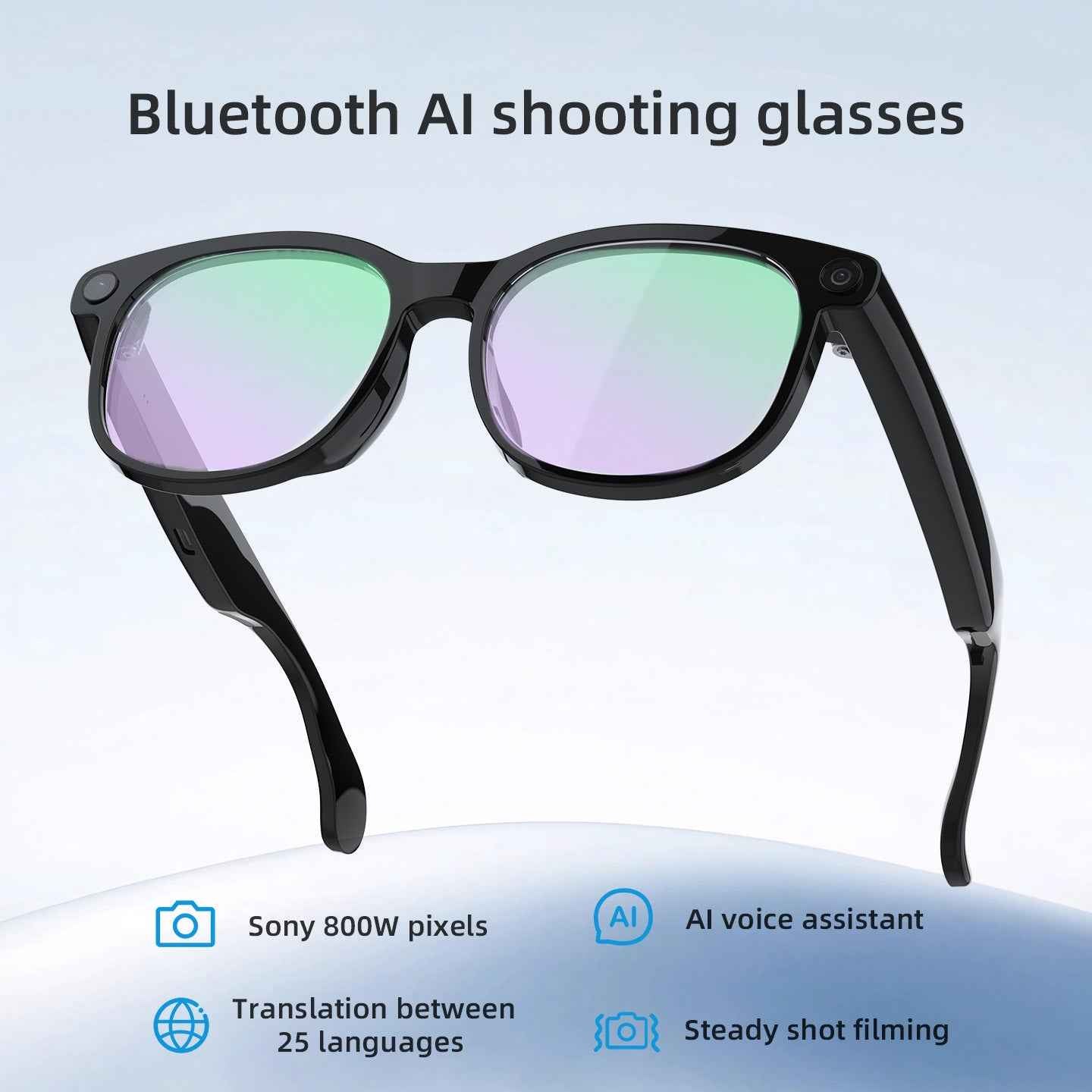 AI Smart Glasses Translator Calls Bluetooth Video Photo