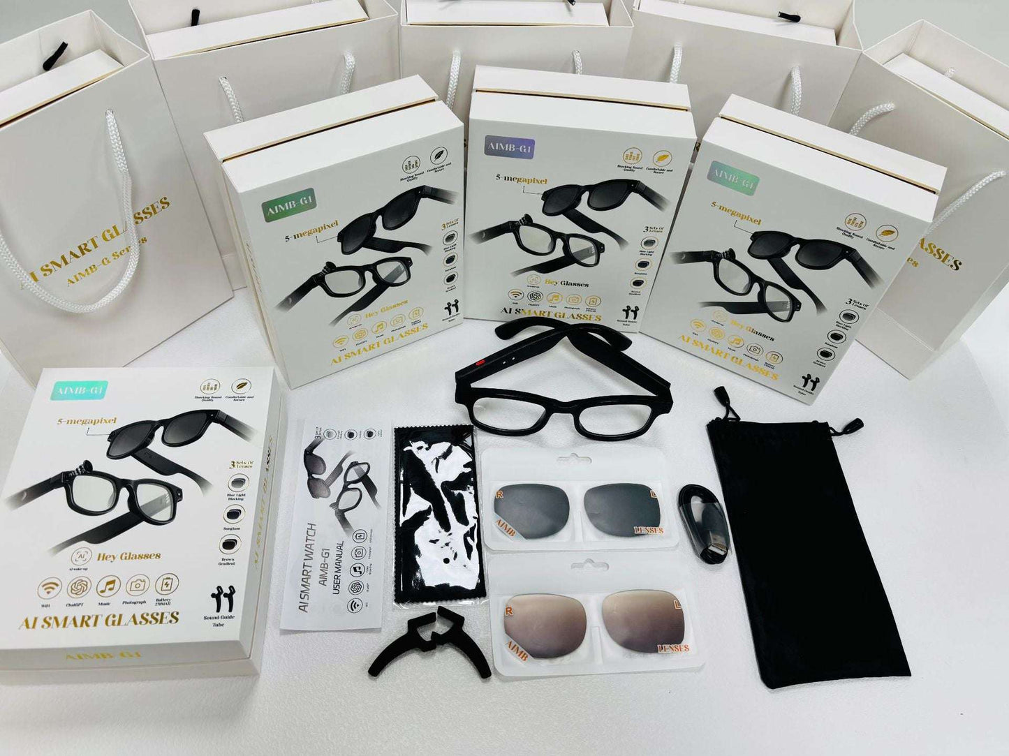 Multifunctional Smart Glasses, 8MP Camera, Local Storage - Built-in 32GB, Recording Function, AI Translation, Touch & Button Controls, Wireless Connectivity, Battery Capacity 220mAh