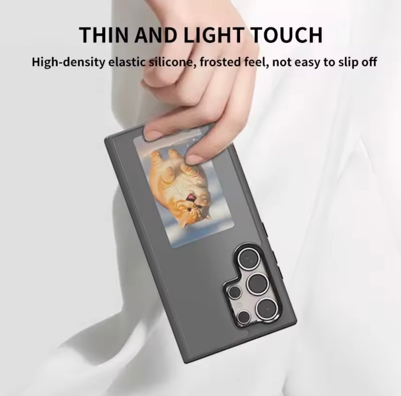 Samsung case, DIY Four-Color E-Ink Screen, Passive NFC Technology, Customisable Display, Durable Protection, for Samsung Galaxy S25Ultra S24 S23 Frosted High-End