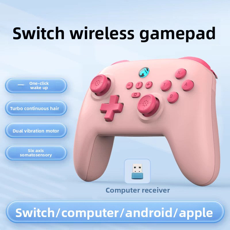 With wake-up vibration sensor gaming controller, Advanced Controls, Precision 3D Joystick, Triple Connection Modes, Adjustable Vibration, Compatible with Switch, Android, Apple (iOS 13/14/15, Mac OS MFI mode), and PC