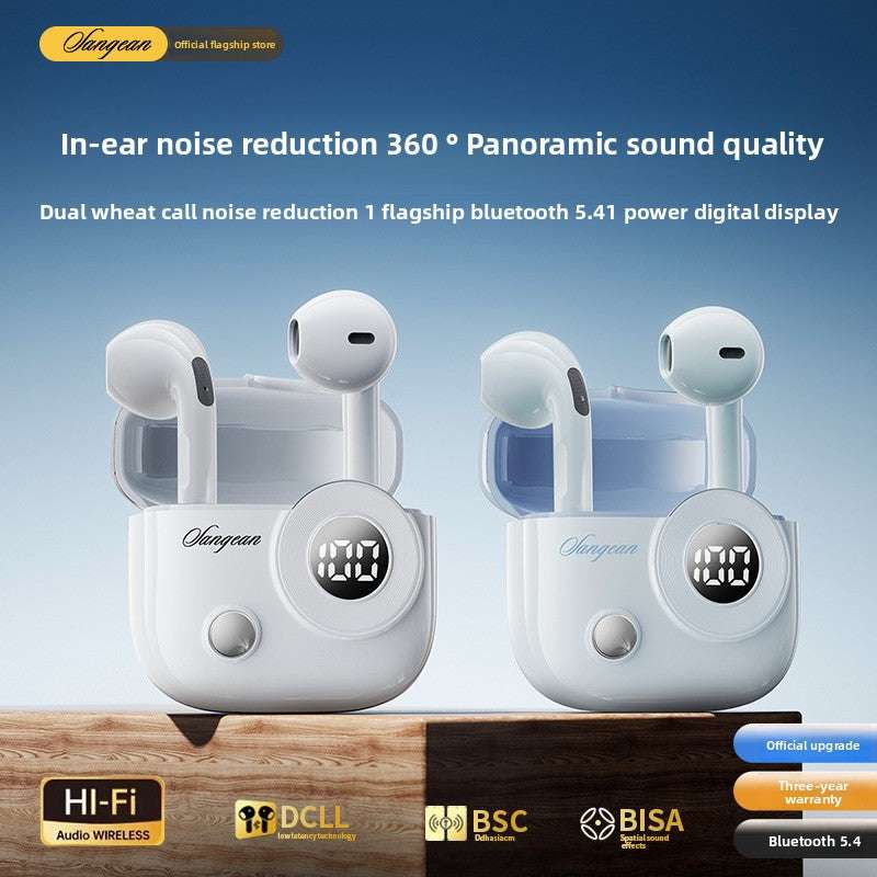 Digital Display Wireless Bluetooth, Advanced noise reduction technology, High Sound Quality, Low Latency, Long Battery Life, Voice Control, Bilateral Stereo