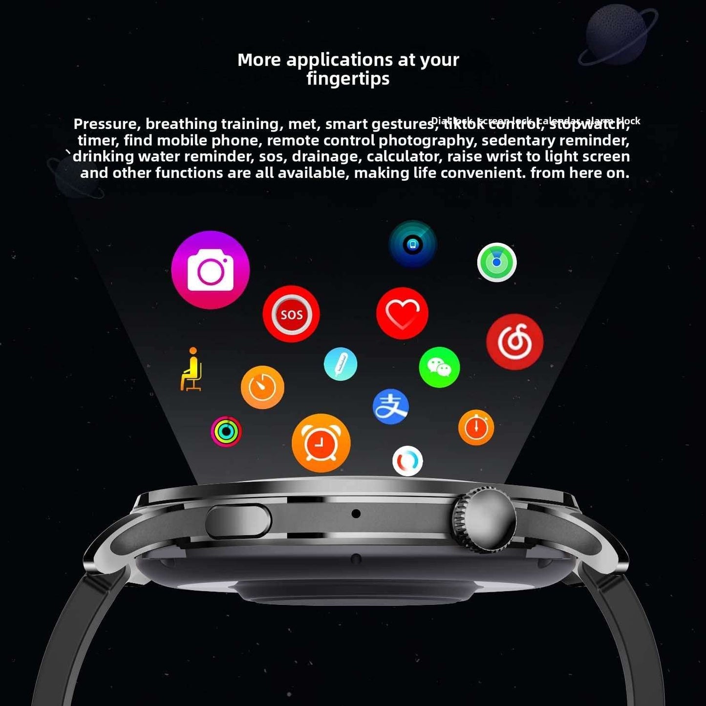 Multifunctional smart watch, AI Voice Control, Infrared Remote, NFC Payment, Infrared Remote - Control home appliances, Health Monitoring, GPS Tracking, Bluetooth Calling, Wireless Charging, Long Battery Life 7-14 days of usage