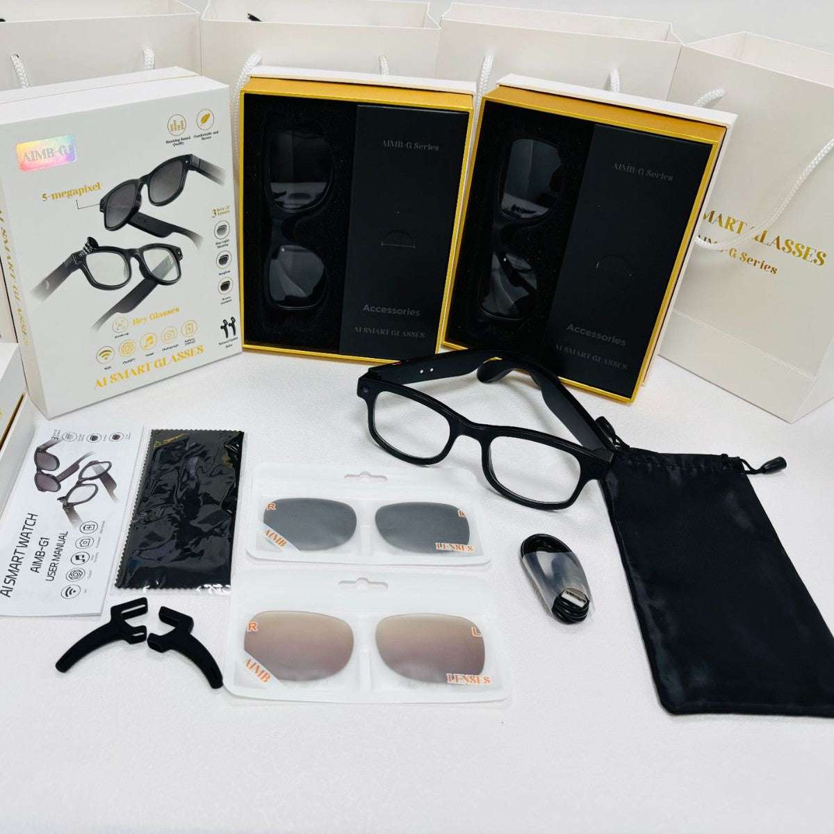 Multifunctional Smart Glasses, 8MP Camera, Local Storage - Built-in 32GB, Recording Function, AI Translation, Touch & Button Controls, Wireless Connectivity, Battery Capacity 220mAh