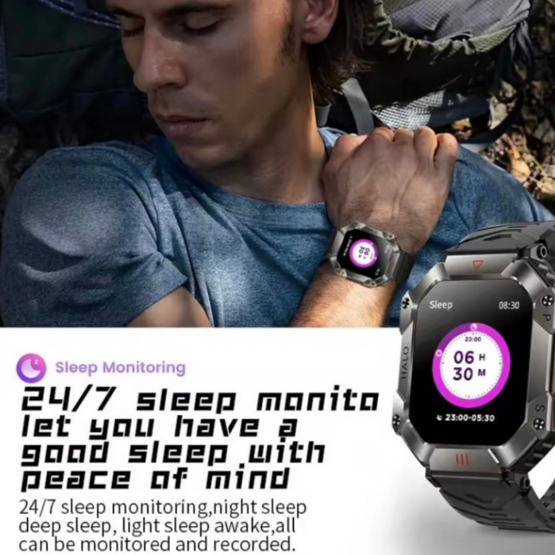 High Quality Durable Smartwatch, 2” High Definition IPS Screen, Bluetooth Call & Smart Notifications, Large Battery, Sports & Health Tracking, Compass & Waterproof Sports Design – Outdoor Electronic Watch