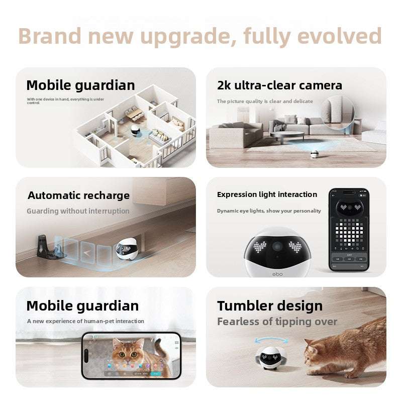 Smart Enabot ebo AIR2 Robot, Intelligent Companion Robot, Wireless Camera, Smart Navigation, Remote Control, Multi-Color Options