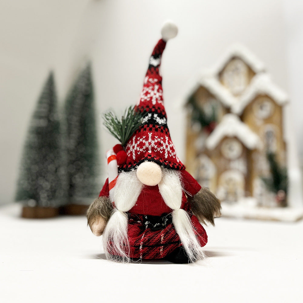 Knitted Hat Faceless Dwarf Doll Christmas Decoration