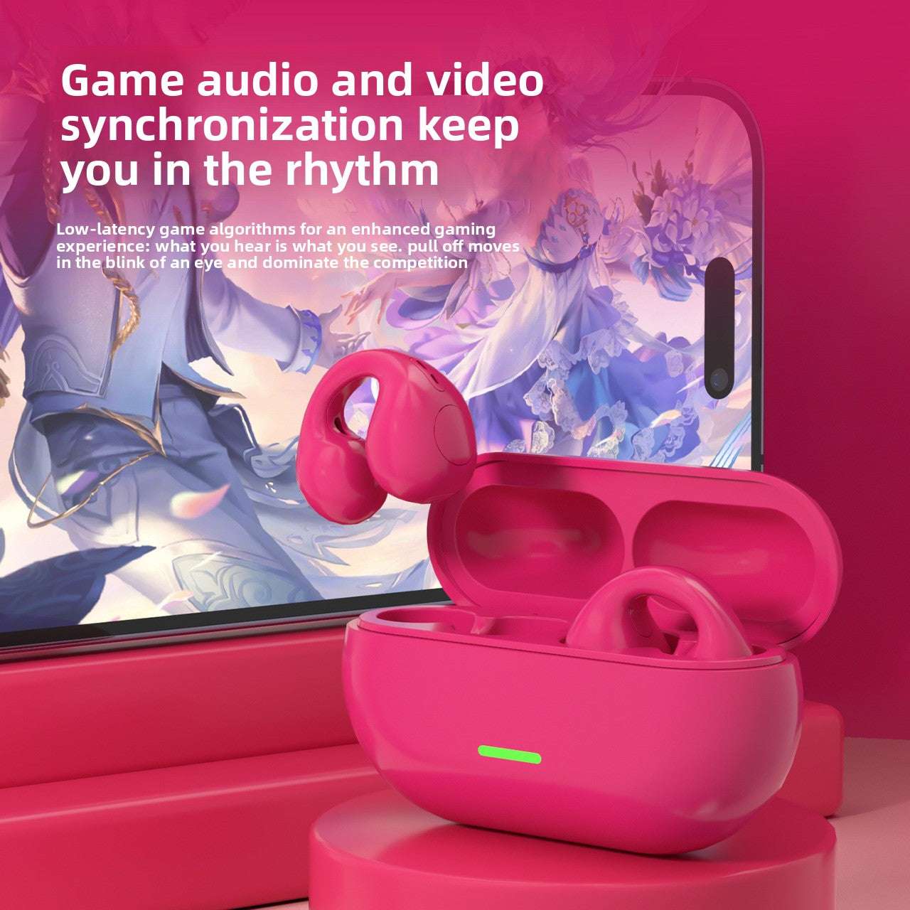 Clip Ear Bone Conduction Bluetooth Headset, Wireless Charging, Noise Reduction, Bone Conduction Technology, Bilateral Stereo, Long battery life for extended usage