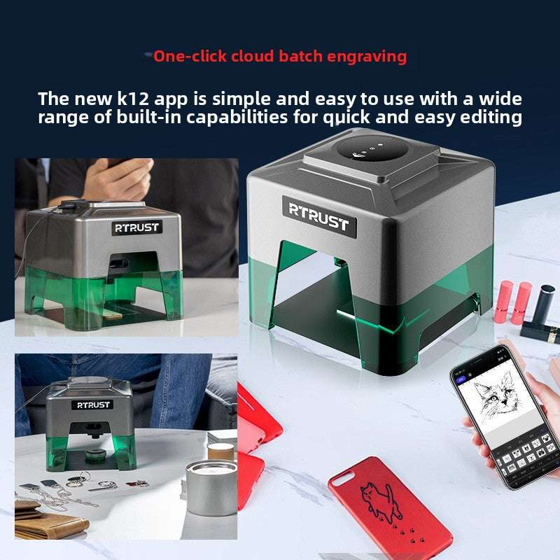 Portable DIY Marking Machine, Precision Engraving, Versatile Material Compatibility: Works on wood, leather, and stainless steel, Portable Design: Lightweight (2kg),