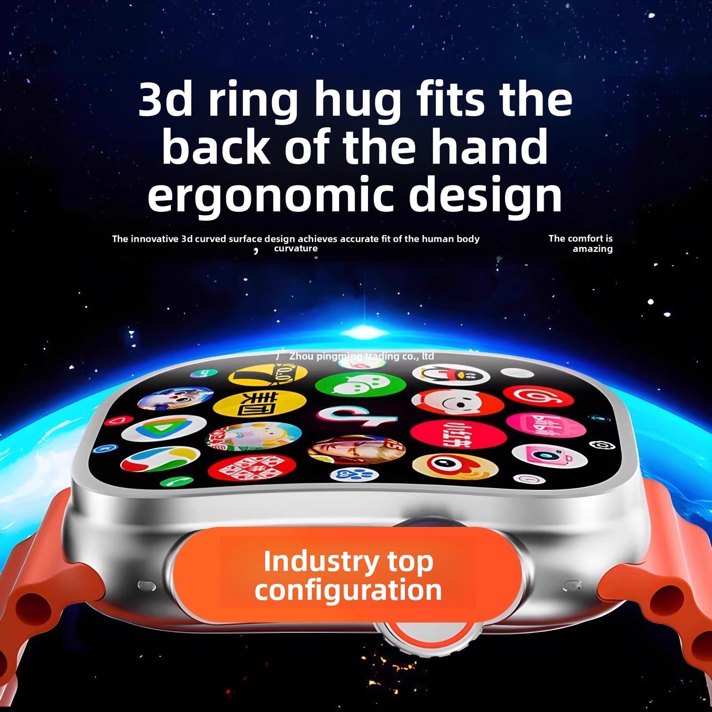 High-performance smart watch with 190° rotating camera, video call capability, and cellular speaker.