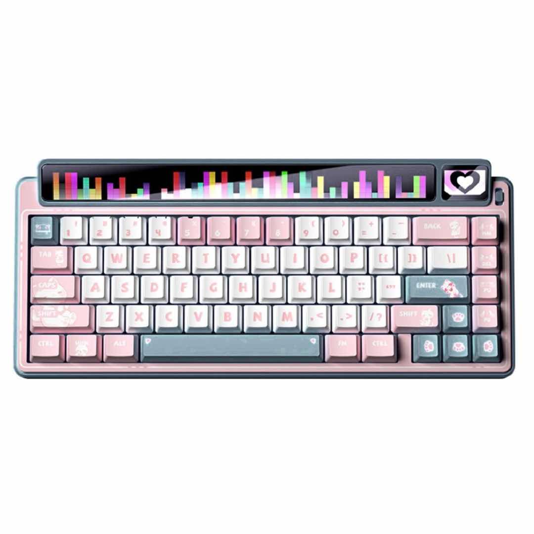 AULA-LEOBOG AMG65 Gasket Mechanical Keyboard, Tri-Mode Connectivity, LED Smart Dual Screen, Gasket Mount Structure, Compact 67 keys, Fully Hot-Swappable Keys, Premium Build & Design