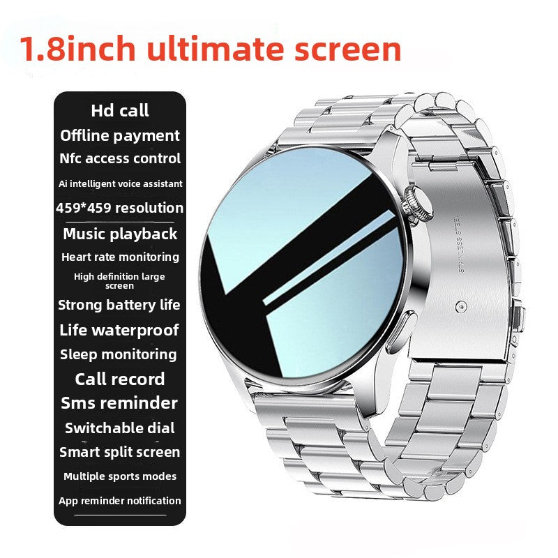 GT3Pro Smart Watch, 1.8", TFT Screen, Bluetooth Calling, Multi-Function: Includes heart rate monitoring blood pressure measurement sleep tracking and step counting, NFC Payment,