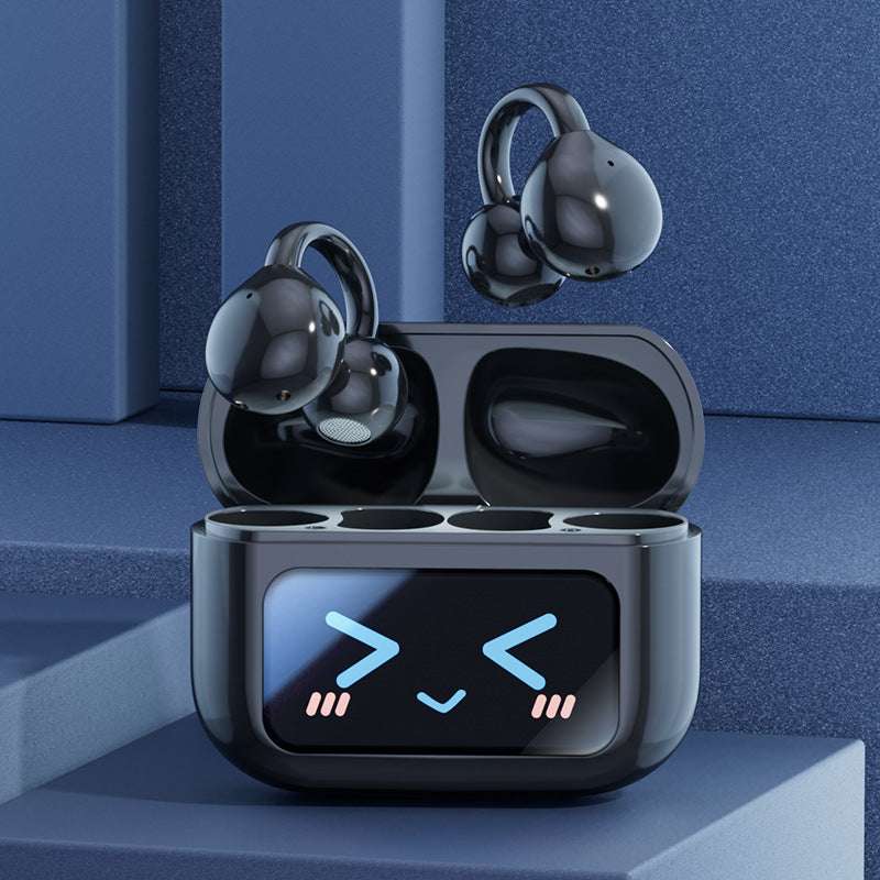 Wireless Ear Clip Bluetooth Headset, AI Simultaneous Translation, Color Touch Screen, Waterproof & Noise Reduction