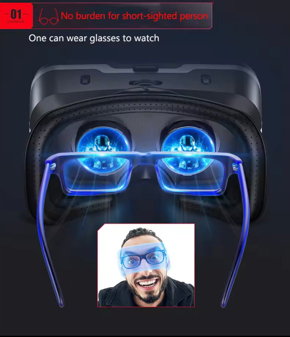 VR Shinecon 10.0 3D Glasses Headset Goggles for Smartphone Video Games Viar