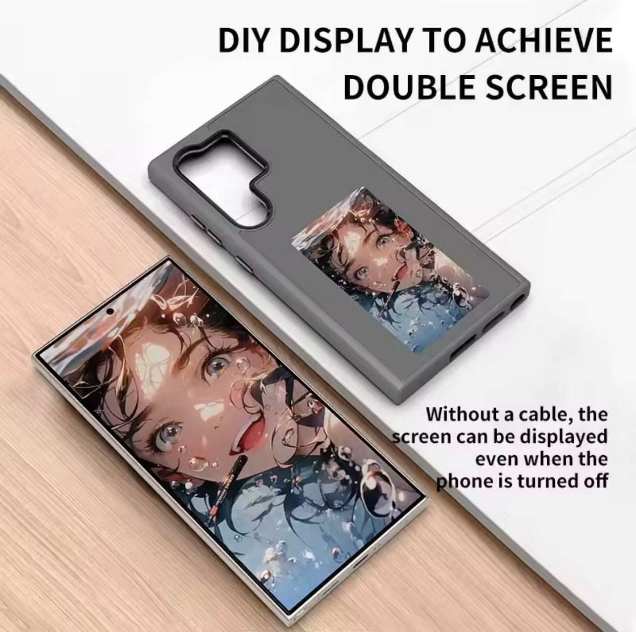 Samsung case, DIY Four-Color E-Ink Screen, Passive NFC Technology, Customisable Display, Durable Protection, for Samsung Galaxy S25Ultra S24 S23 Frosted High-End