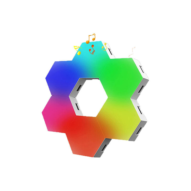 LED Ambient Light, Bluetooth & WiFi Control, Modular Hexagonal Design, Energy-Efficient LED, Dimming: Adjustable brightness