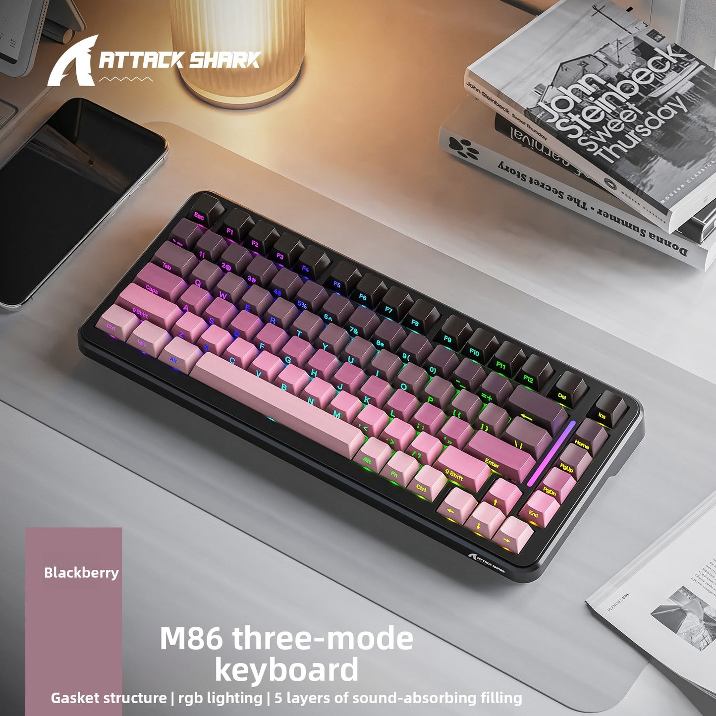 Attack Shark M86 Wireless Gaming Keyboard - RGB Mechanical Gaming Keyboard