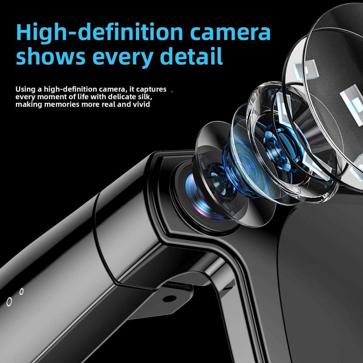 AI Smart Glasses, High-Quality, 800W Camera, Multi-Platform Compatibility, Bluetooth Calling, Touch & Button Controls, Lightweight Design - Weighs 43g, Battery Capacity 260mAh