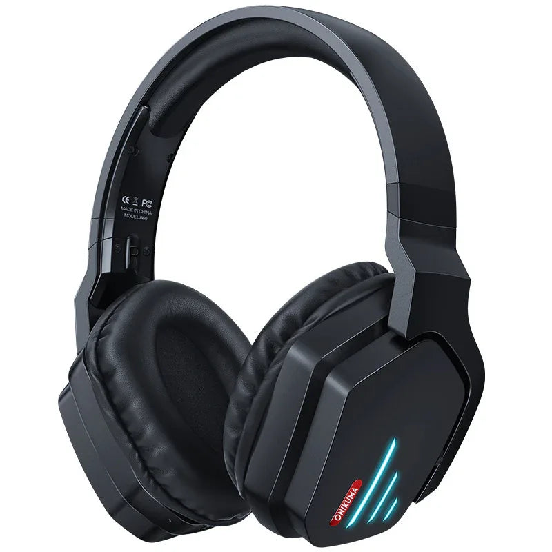 Bluetooth Noise-Cancelling Headphones - Over-Ear Comfort Design with Memory Foam Cushions, Adjustable Headband, Multi-Platform Compatibility, Built-in Microphone, Stylish RGB Lighting, 500mAh Rechargeable Battery - ZeeTec Store