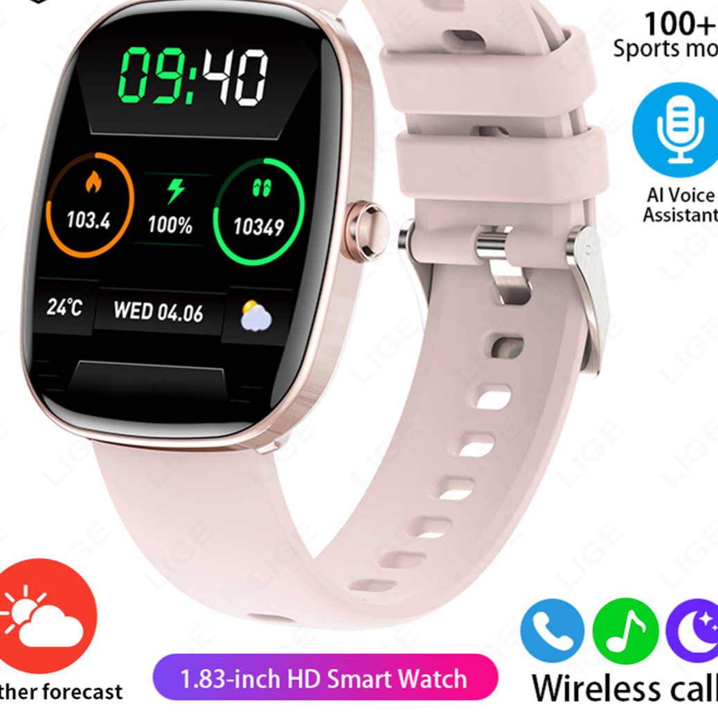 Lige S5 Bluetooth Smart Watch with Health Monitoring