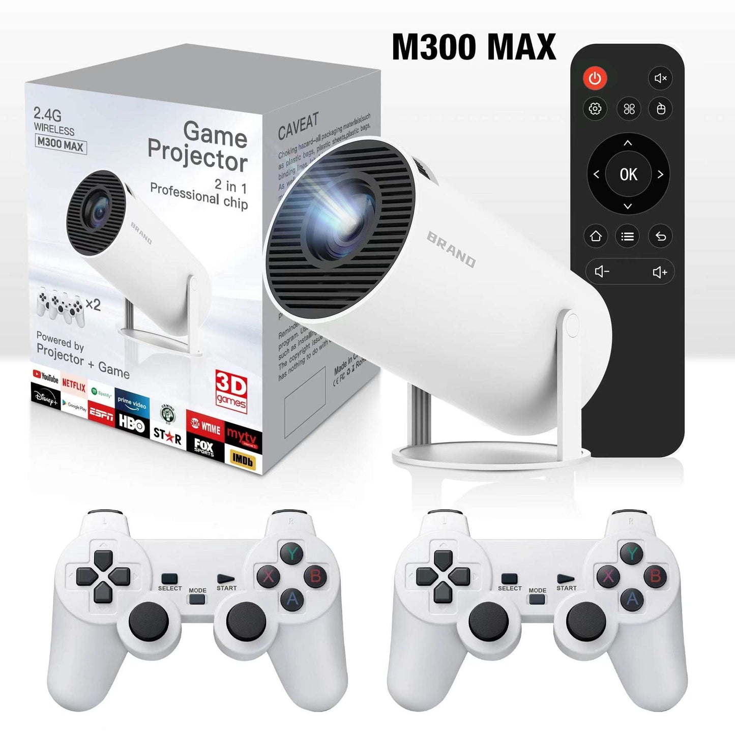 Home Theater Projector Plus Gaming, High-resolution, Supports up to 150-inch screen