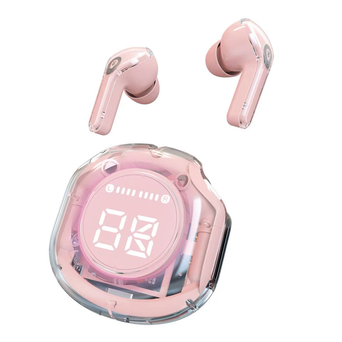 Transparent Bluetooth 5.3 Wireless Earbuds, Transparent Design, Noise Reduction, Bilateral Stereo, Long-lasting usage on a single charge