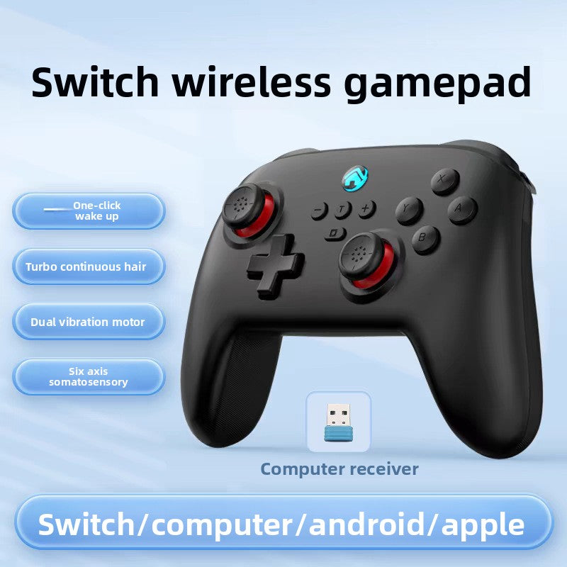 With wake-up vibration sensor gaming controller, Advanced Controls, Precision 3D Joystick, Triple Connection Modes, Adjustable Vibration, Compatible with Switch, Android, Apple (iOS 13/14/15, Mac OS MFI mode), and PC