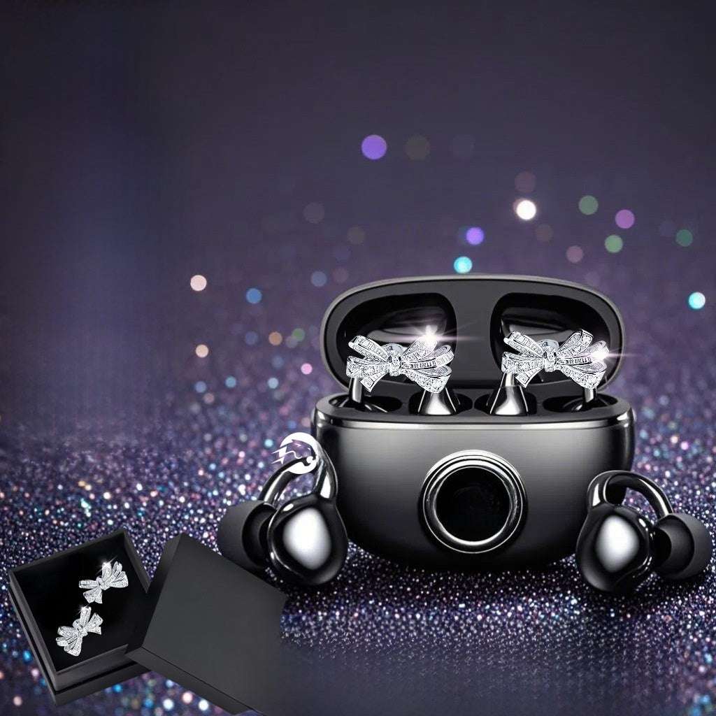 Lightweight and comfortable Wireless Bluetooth Ear Clip Headset with Detachable Earrings, Bilateral stereo, Long battery life, Lightweight and comfortable, Waterproof