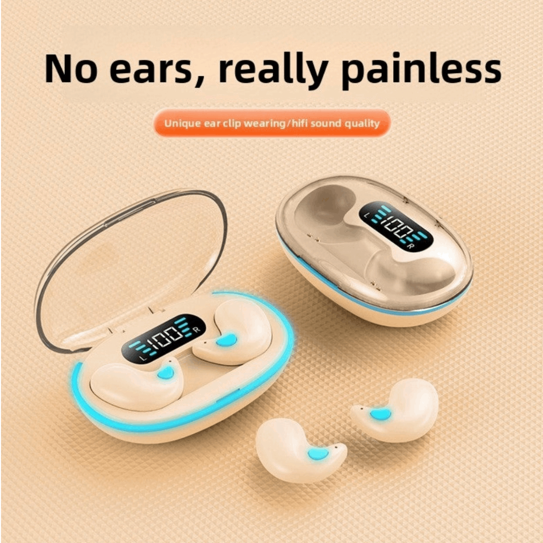 Wireless Bluetooth Headset in-ear invisible mini design with TWS, Voice Control & Call Function, Low Latency, Bilateral Stereo Sound, Long Battery Life, Sleep Mode - Energy-saving feature
