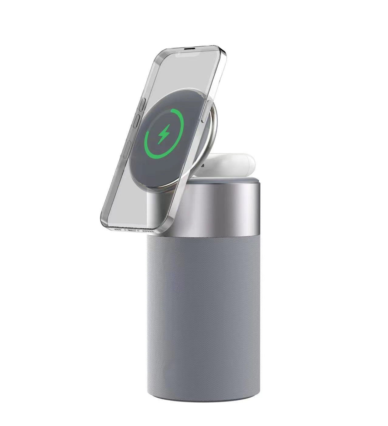 Magnetic Wireless Charger with Bluetooth Speaker and Adjustable Night Light, Multi-Device Charging: Supports charging for headphones and other compatible devices, Fast Charging Protocol