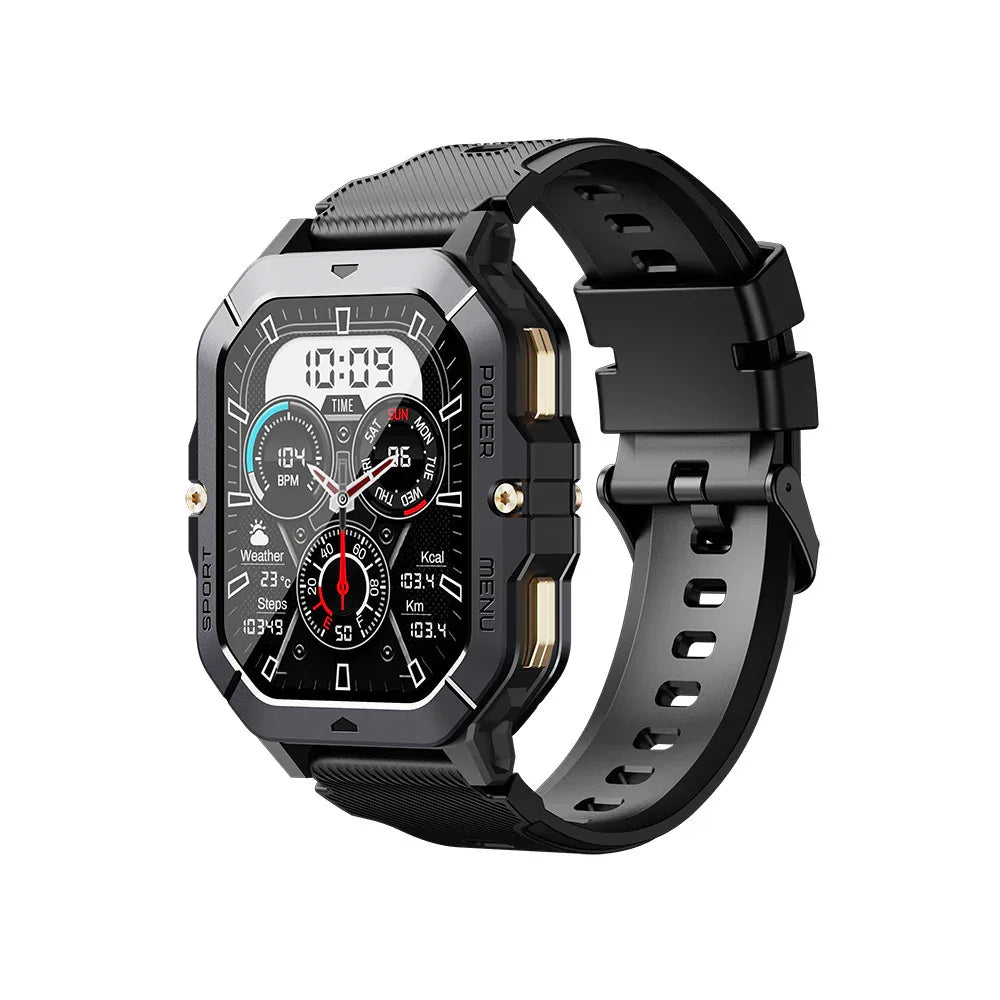 Smart Watch with Health Tracking: 2” HD TFT Touch Display, Anodized Aluminum Case, Silicone Strap, Calls, Notifications, Step Counting, Remote Photo Control, Heart Rate, Blood Pressure, Blood Oxygen, Body Temperature, and Sleep Patterns - ZeeTec Store