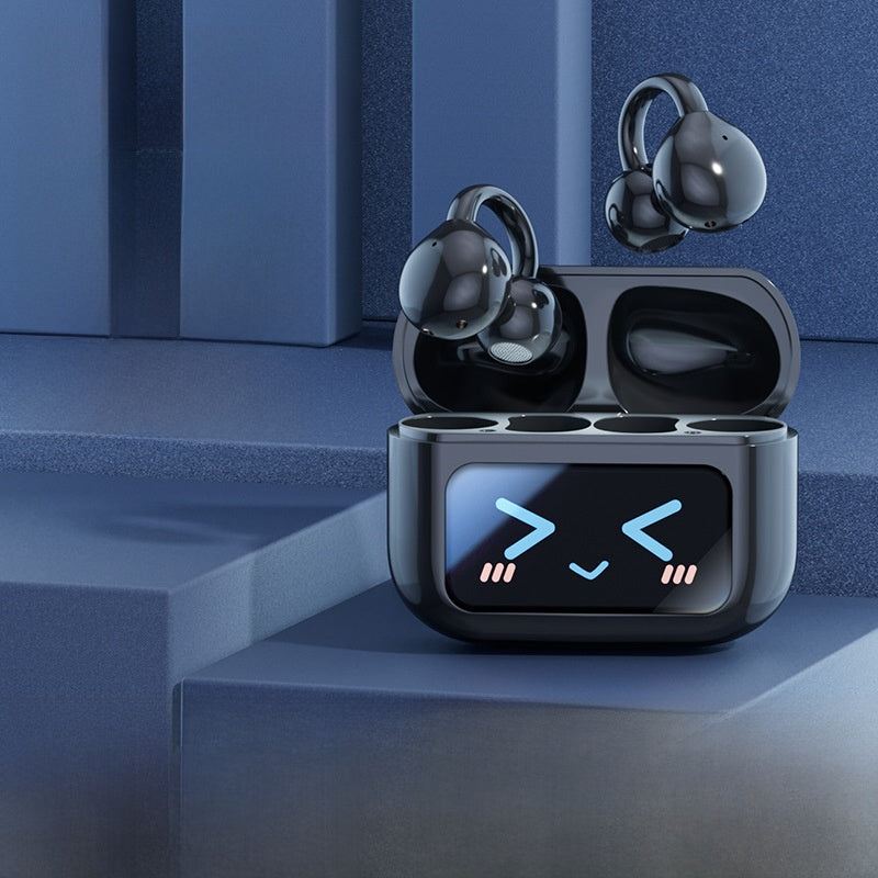 Wireless Ear Clip Bluetooth Headset, AI Simultaneous Translation, Color Touch Screen, Waterproof & Noise Reduction