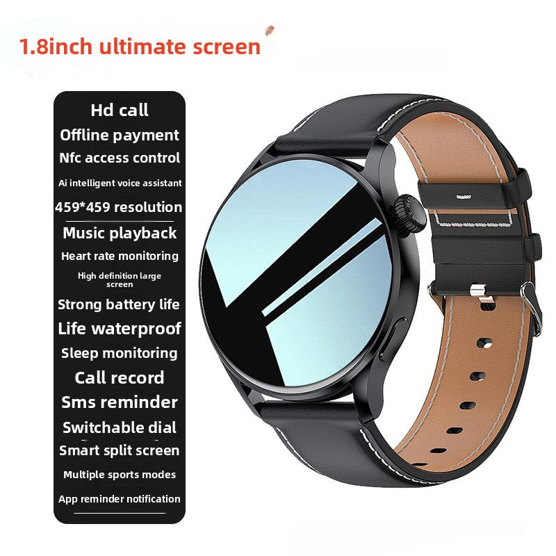 GT3Pro Smart Watch, 1.8", TFT Screen, Bluetooth Calling, Multi-Function: Includes heart rate monitoring blood pressure measurement sleep tracking and step counting, NFC Payment,