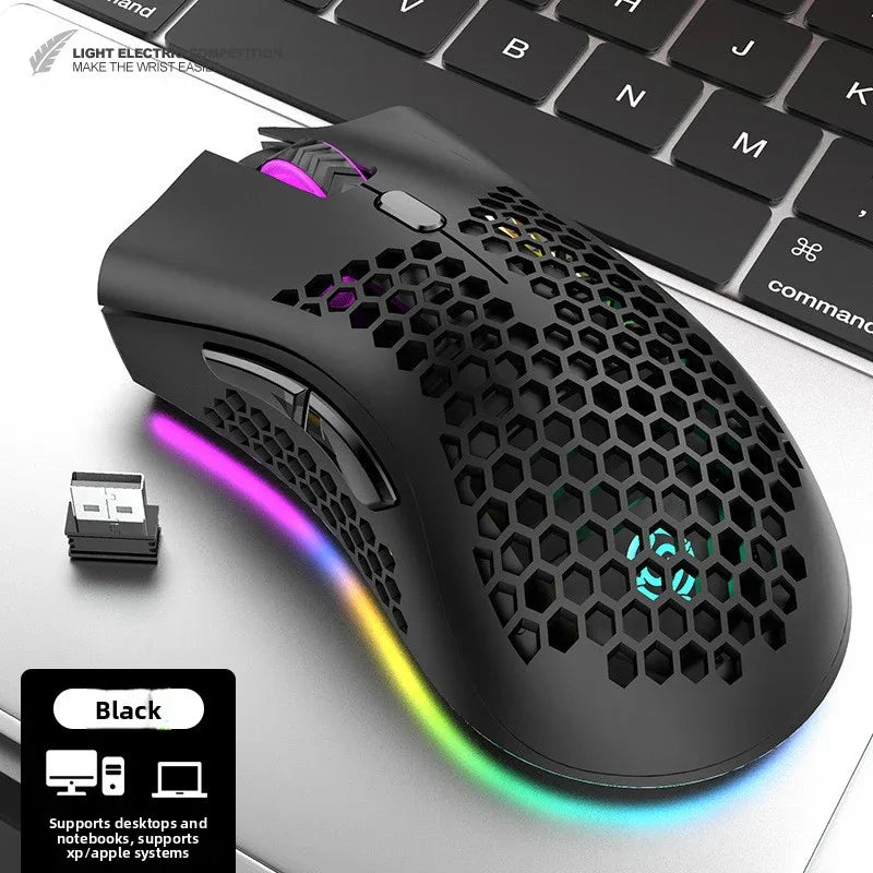 Rechargeable Wireless Gaming Mouse with LED Light for Ultimate Gaming Experience - ZeeTec Store
