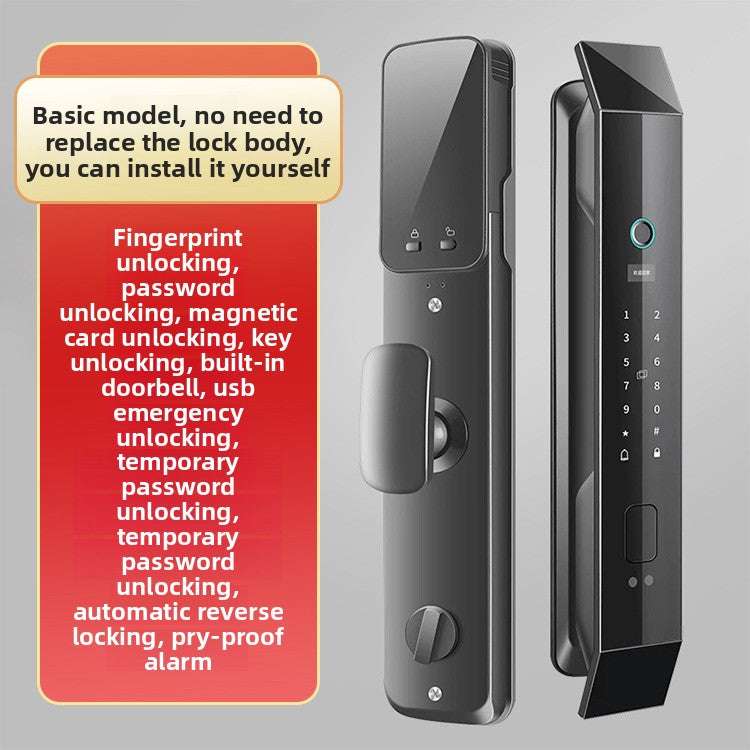Smart Door Lock, 3D Face Recognition, Multiple Unlock Methods, WiFi Remote Control, Durable Construction